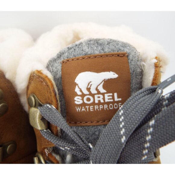 Sorel Out N About NL3404-286 Tan Leather Faux Fur Waterproof Booties Size 6.5 - Picture 9 of 10
